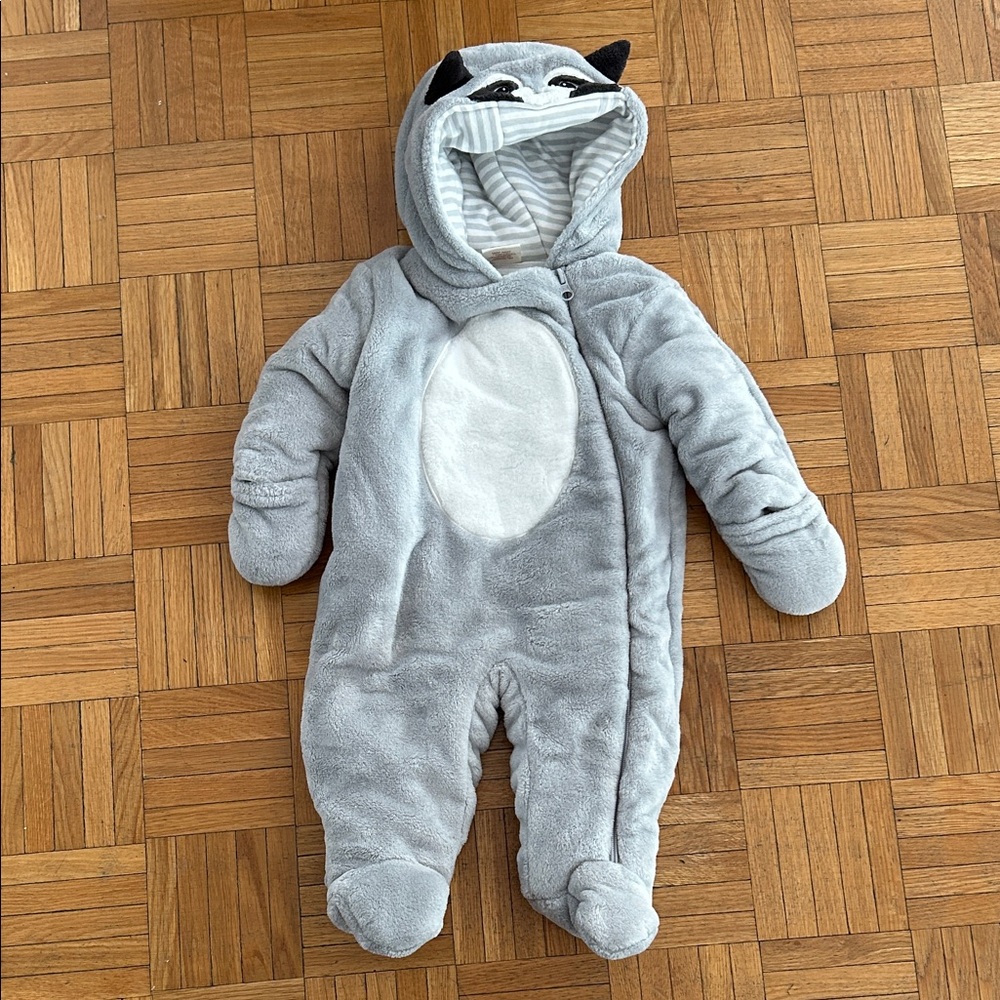 Wish Gray Animal Hooded Kids Footie